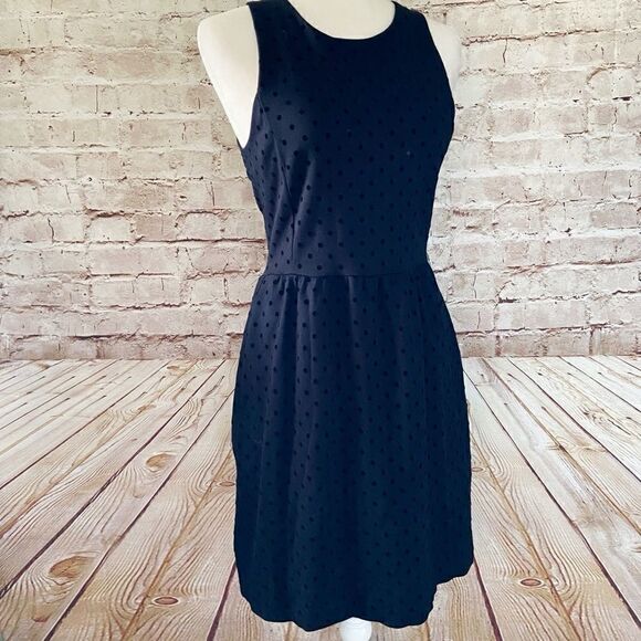 J. Crew velvet polka dot fit flare dress stretch - Picture 1 of 6